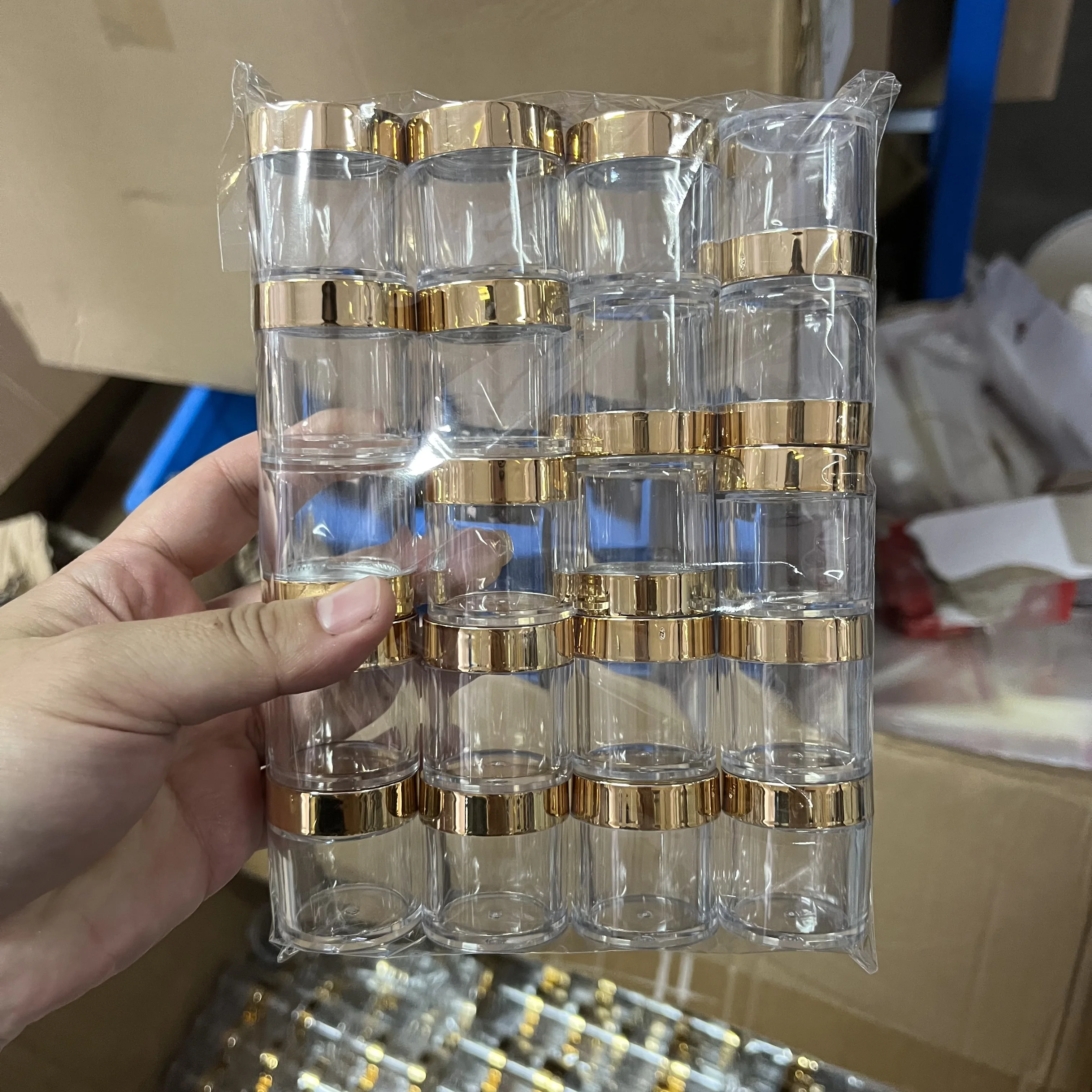 10/20/50/100pcs bottiglie riutilizzabili barattolo di plastica trasparente con coperchio in plastica contenitori cosmetici vuoti bottiglia da viaggio per trucco 10G/1OZ/2OZ