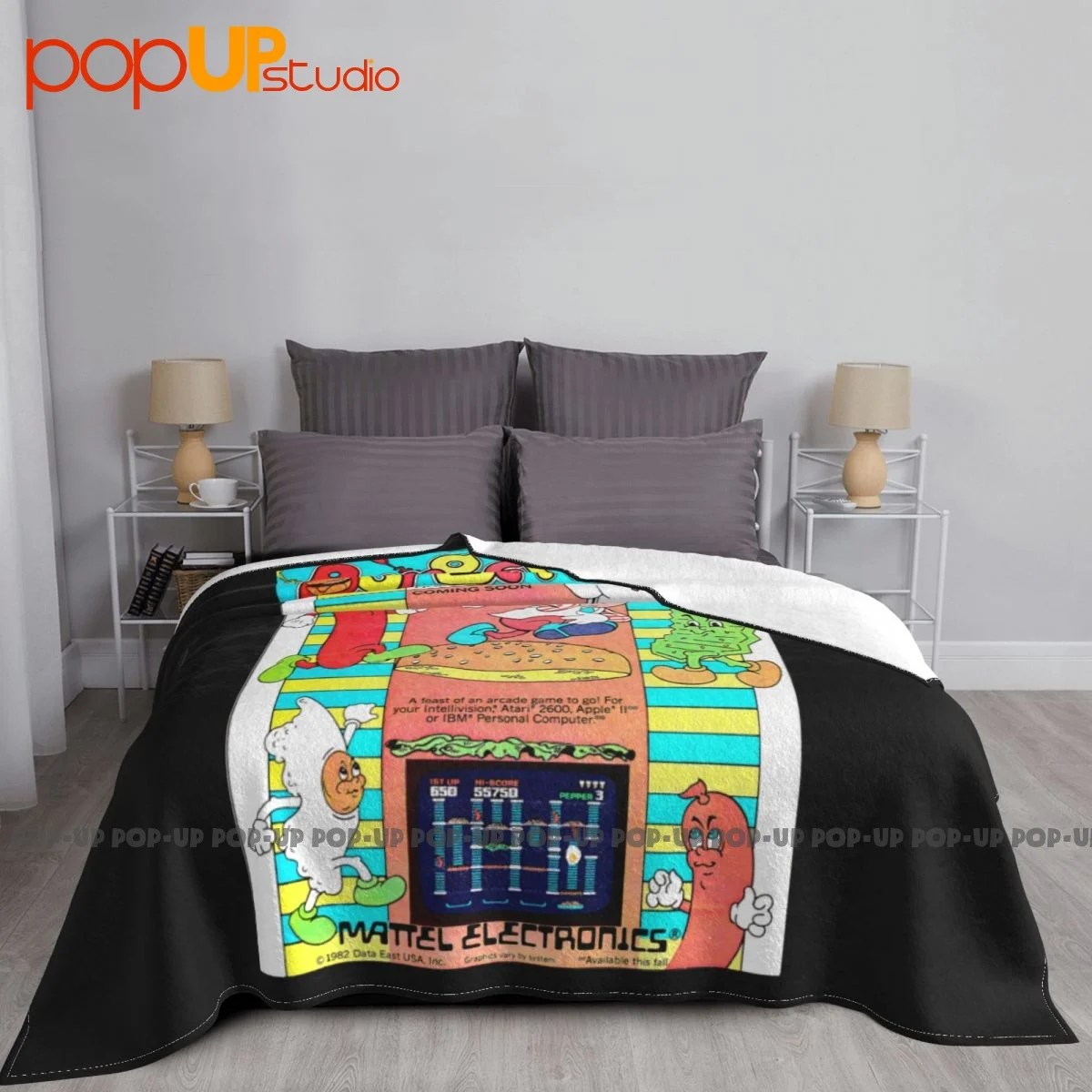 Burger Time Videogame Arcade Anni 80 Commodore Blanket Fashion Sofa Bed Sofa Dedicated