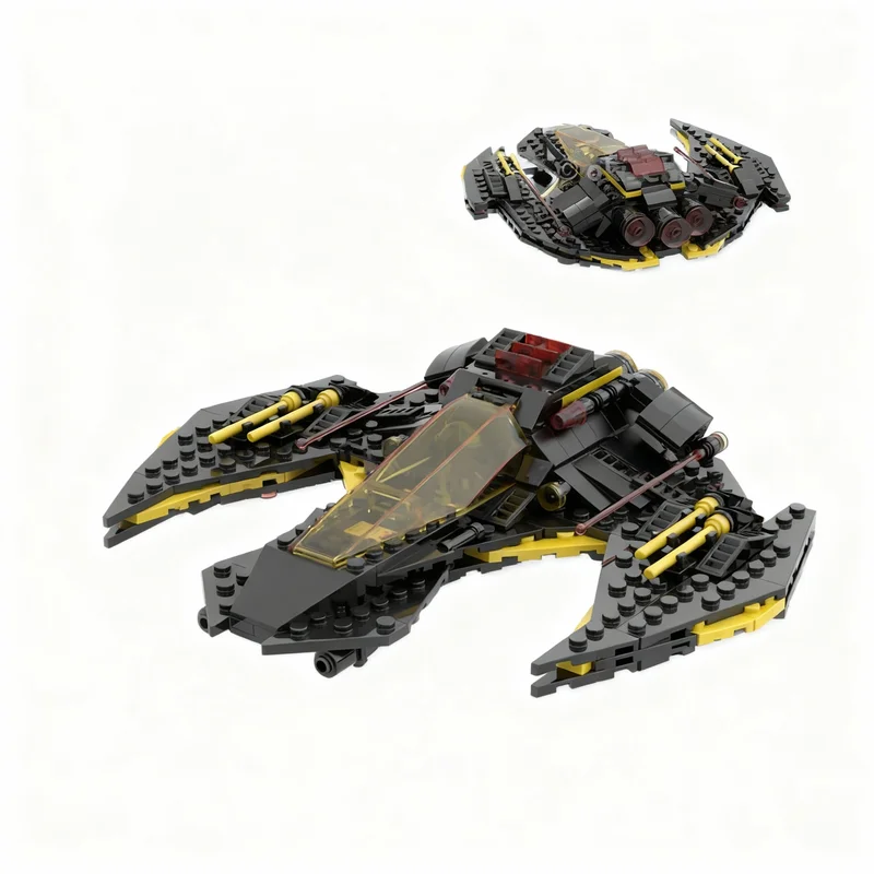 

332PCS MOC Space Exploration Scouter Hawk V2 In Blacktron Design Model Building Block Architecture DIY Assembly Display Gift Set