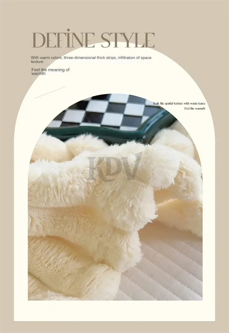 Luxury Soft Faux Rabbit Fur Throw Blanket Fluffy Warm Solid Color Plush Blanket for Sofa Bed Single Double Spring Autumn Plaid