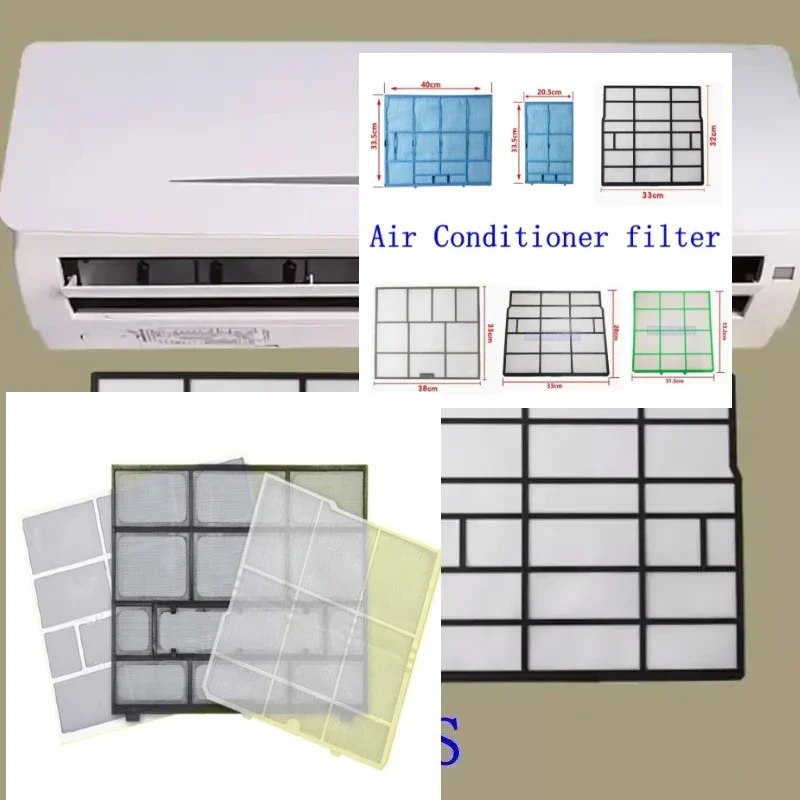 Nuevo para MITSUBISHI filtro de aire acondicionado 31,5X3,5/35/29,5/33,2/33/32CM 33X32CM 34X35CM 40x20,5 CM filtro piezas de pan
