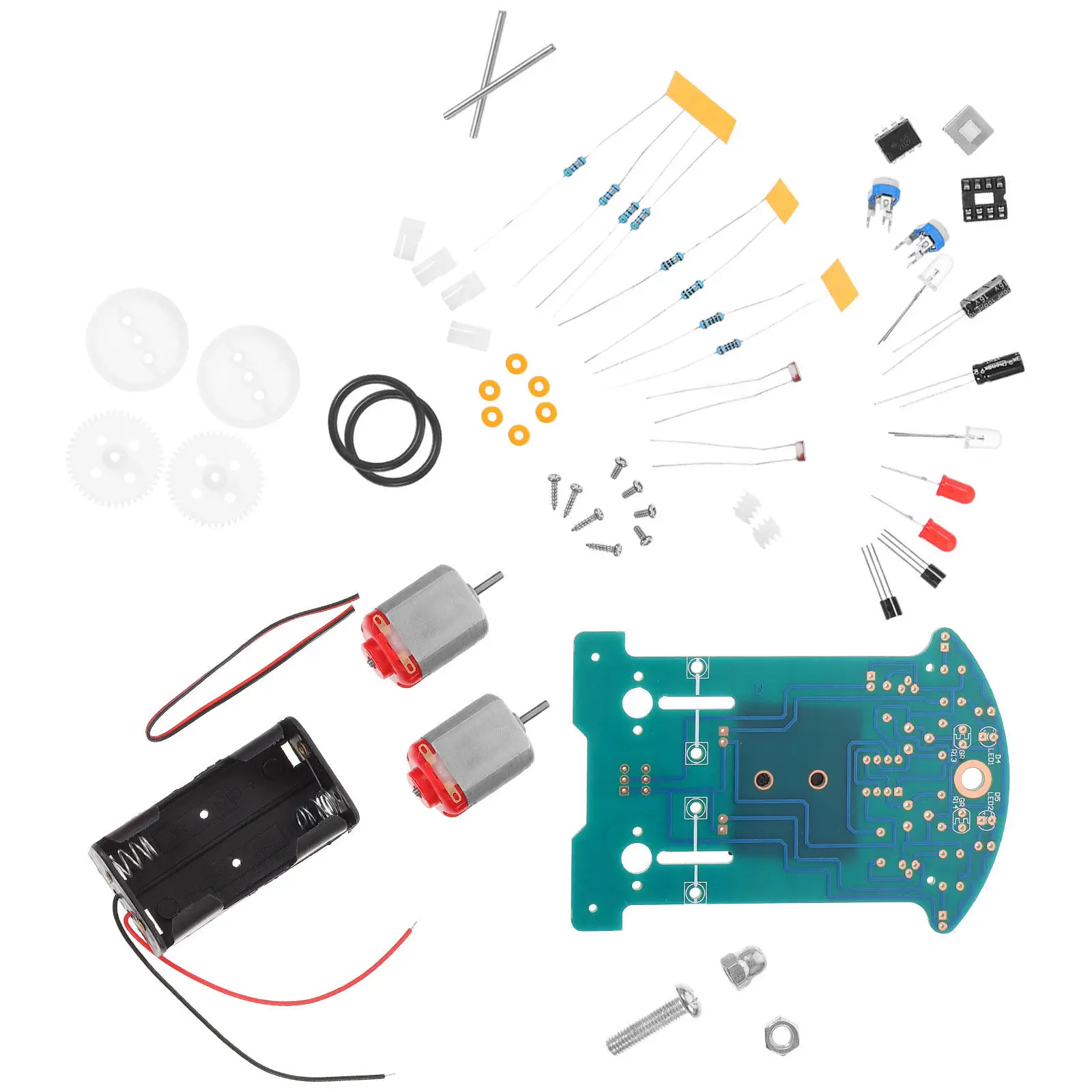 

Набор для пайки умного автомобиля: DIY-проект по робототехнике с функцией отслеживания линии, для начинающих, обучающий электронике
