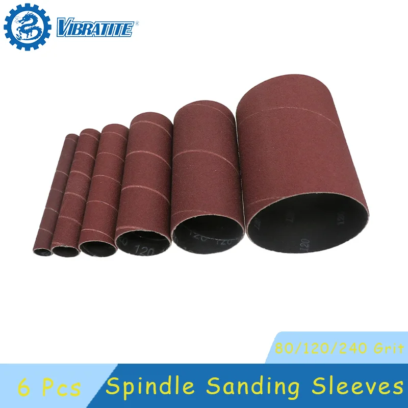 

6 шт. шлифовальные втулки для шпинделя, зернистость 80/120/240, абразив из оксида алюминия 115 мм для шлифования, перевертывания или других типов металлов