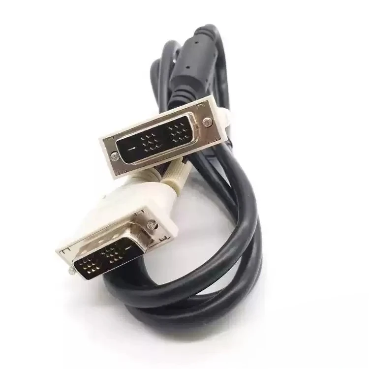 1.5m 18+1 DVI High‑Definition Cable Dual Magnetic Ring Shielded Wire for PC Monitor Graphics Card Video Transmission Accessory