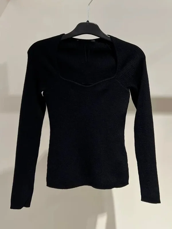 

Высококачественный воротник в форме сердца Long Sve Трикотажная основа irt European Faion Женская основа Faion M-Home с квадратным воротником...