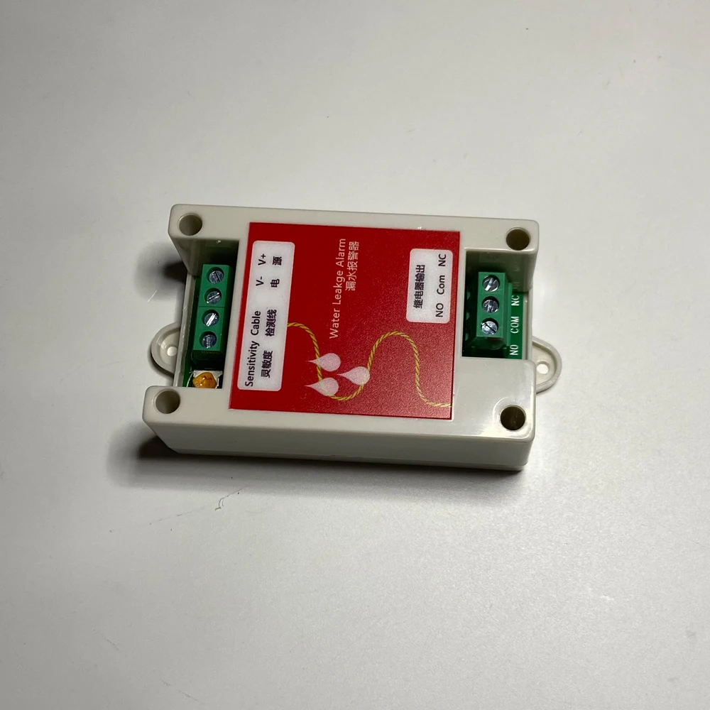 1 Juego de Detector de fugas de agua con Cable de detección de líquido Sensor de alarma de fugas de agua NC/sin salida de relé para detección de fugas de almacén