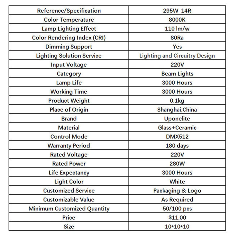 14R مصباح سيريوس HRI 295 واط تتحرك رئيس شعاع ضوء لمبة قابلة للاستبدال مع MSD البلاتين شاربي 14R 295 واط مصباح #6