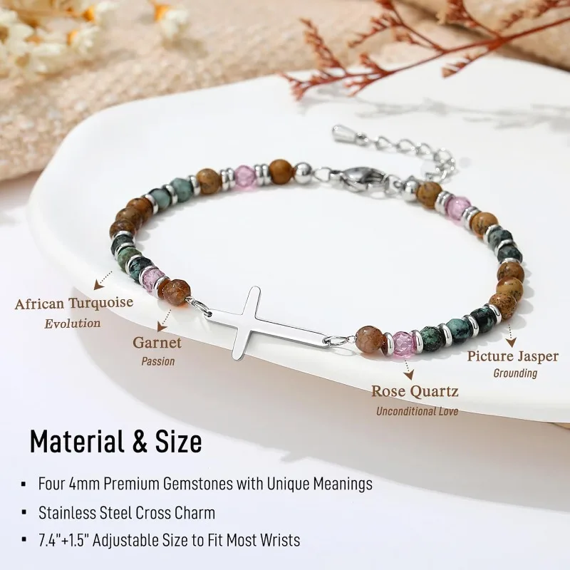 سوار متقاطع للنساء هدايا عيد الميلاد المسيحية تأكيد هدايا عيد الفصح المعمودية للأصدقاء ابنة أمي شقيقة في كريس