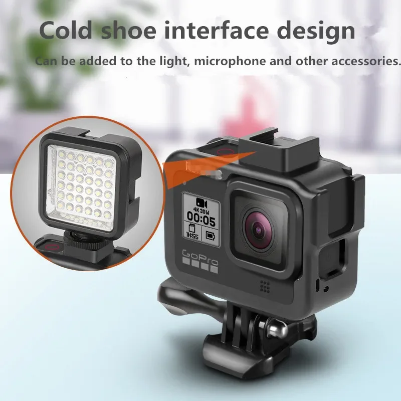 Aluminum Protective Frame Case Anti-falling Border Black frame Housing For GoPro Hero 8 Black Action Camera Accessories