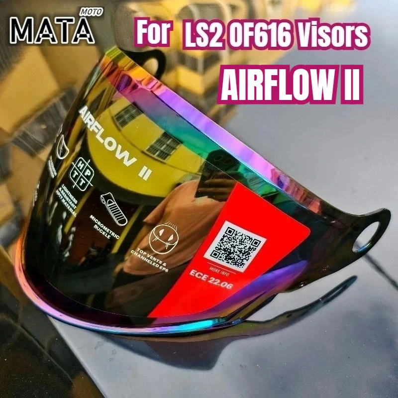 For LS2 OF616 AIRFLOW II Helmet Original Sun Visor Original Accessories Transparent Silver Plated Electroplated Color