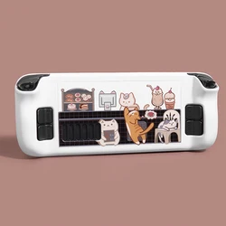 Cute Cat Cafe Case For Steam Deck Game Console Hard PC Cover Protective Anti-Scratch Non-Slip Shell Case for Valve Accessories