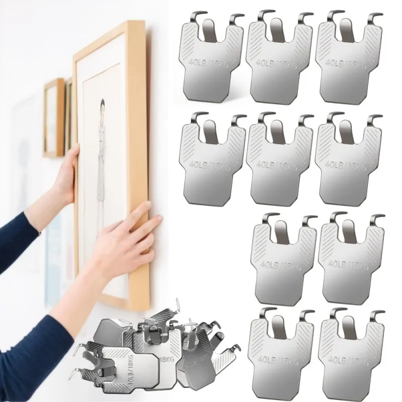 10pcs Claw Wall Mount Hook, Picture Frame Hanger, Drywall Claw Hooks, Art Stand Holder, Wall Photo Frame Hanging, Durable Secure