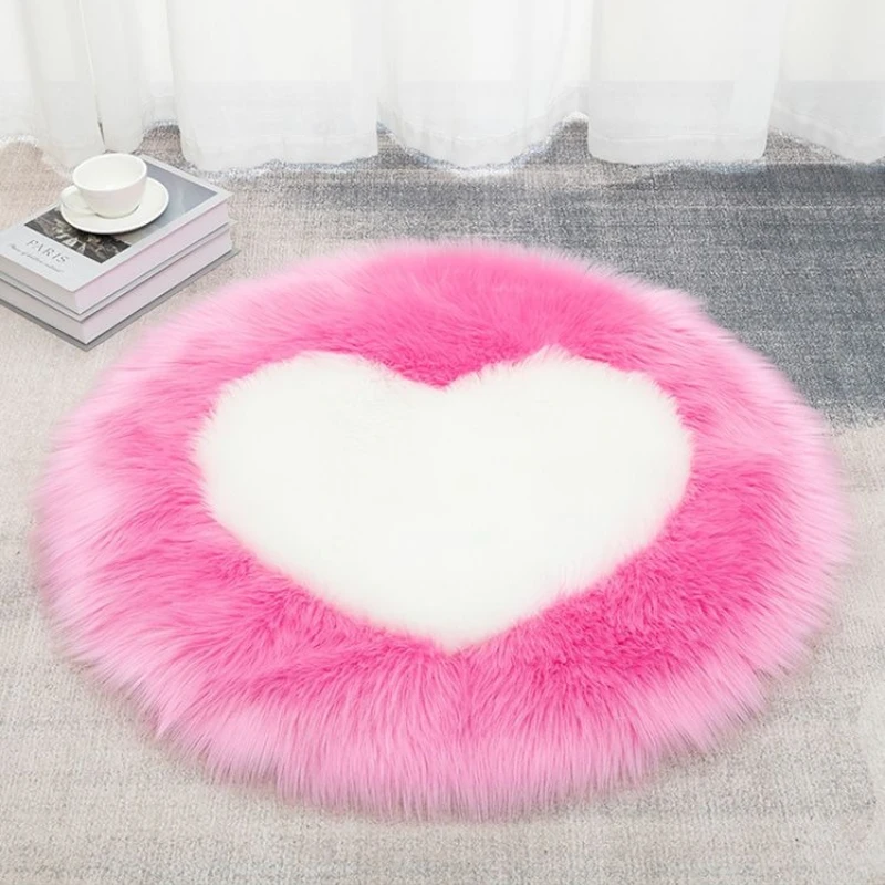 New Style Color Blocked Carpet Living Room Thick Plush Bedroom Bedside Carpet Makeup Chair Computer Desk Cushion Mats Decor