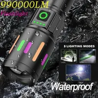 Powerful Flashlight Torch High Power Led Flashlight Self Defense Lanterna Portable Rechargeable Led Lamp Camping Lantern Lights
