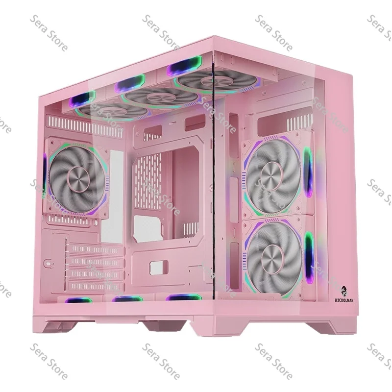 Desktop PC Case MATX Edition 270° Visible Side Panel,   Cooler Full-Side Panel ITX，Empty Chassis
