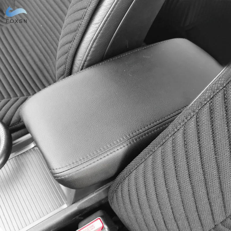 PU Leather With Sponge Car Interior Accessories Center Console Lid Armrest Cover Trim For Honda Civic 8th Gen Sedan 2006 - 2011