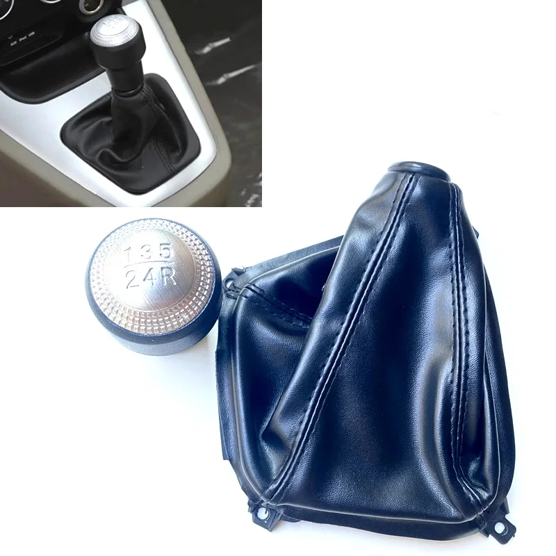

Для Hyundai Tucson 2004 2005 2006 2007 2008 2009 Автомобильная 5-скоростная ручка переключения передач, кожаный чехол