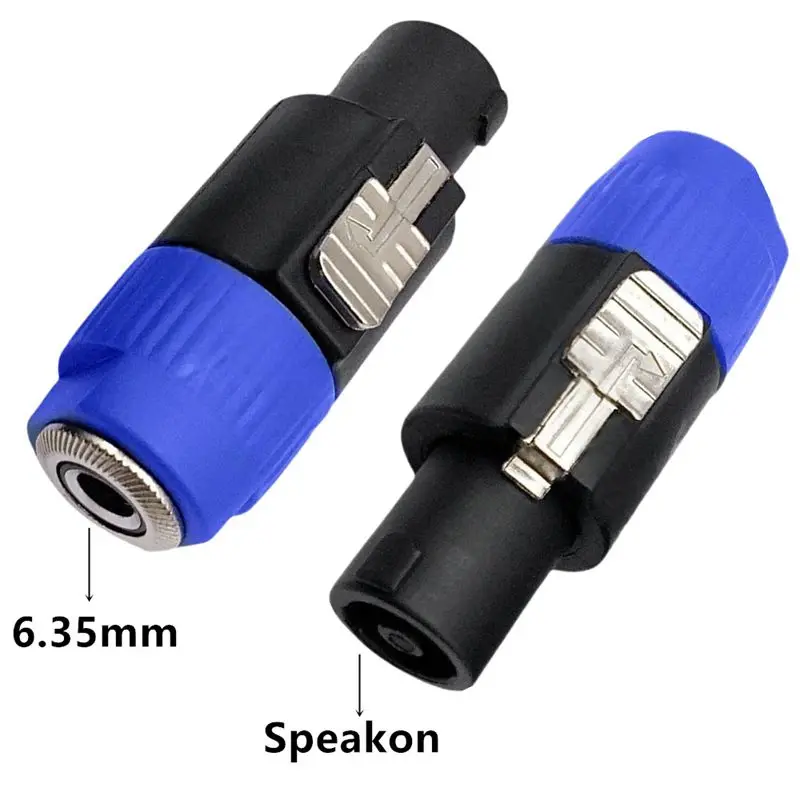 Speakon-enchufe profesional de cuatro núcleos a adaptador hembra de 6,35mm, adaptador de Audio Ohm macho a hembra de 6,35mm