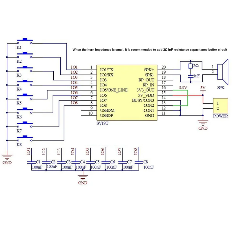 SV19T Voice Playback Module One-To-One Trigger Serial Port Control Segment Trigger MP3 Voice Module Support TF Card