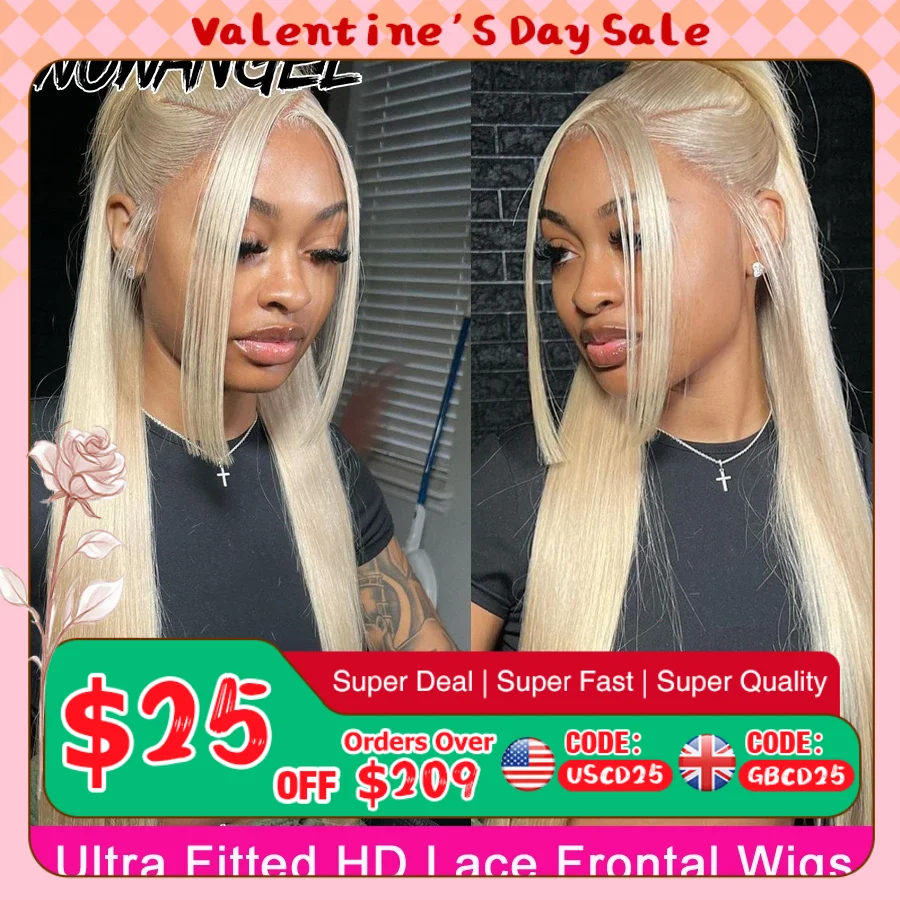 613 Blonde 13x6 HD Lace Front Wigs Straight 13x4 HD Lace Frontal Human Hair Wigs PrePlucked Skinlike HD Lace Free Part Wigs 250%