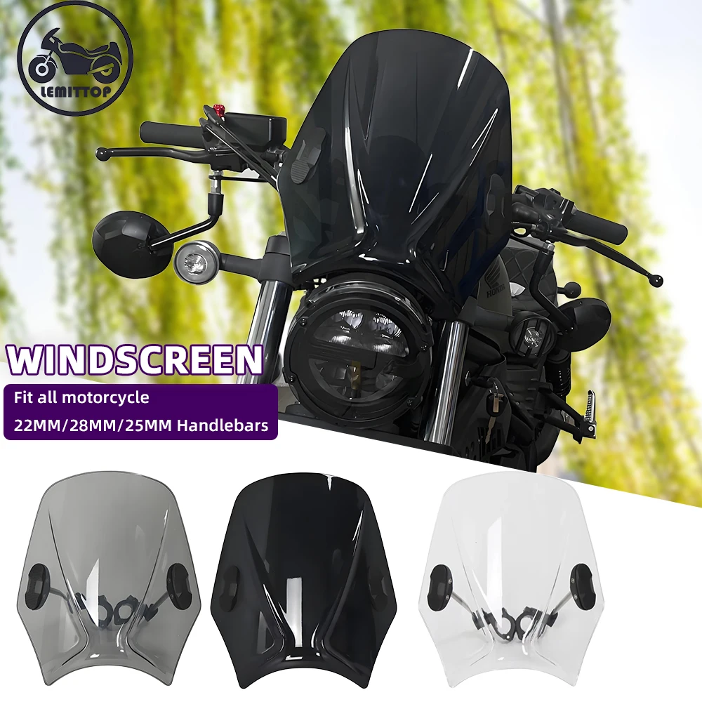 

Motorcycle Windscreen Windshield Universal For HONDA REBEL CMX 300 500 1100 CMX300 CMX500 CMX 1100 2017- 2021 2022 2023 2024