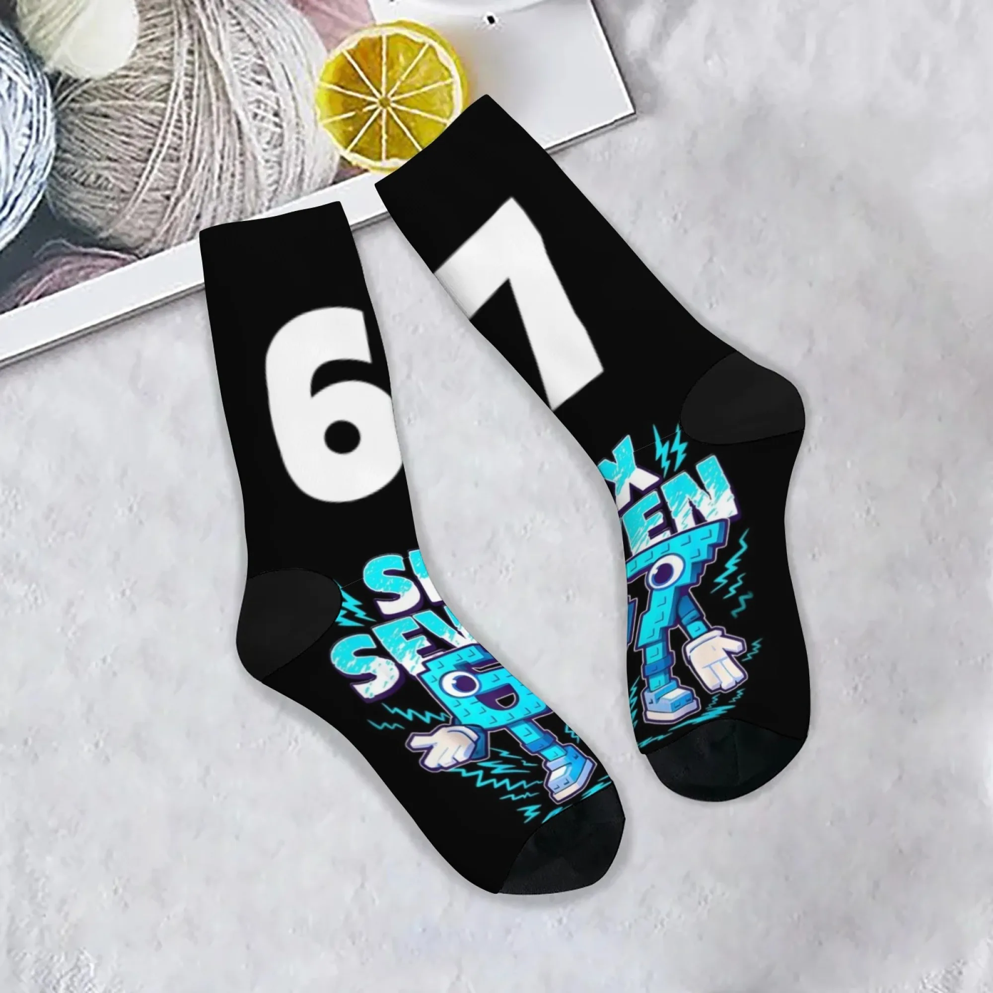 Street Graffiti Style 67 Socks Durable Lightweight Wrinkle-resistant Men's Socks Cycling Hiking Camping Trendy Compression Socks