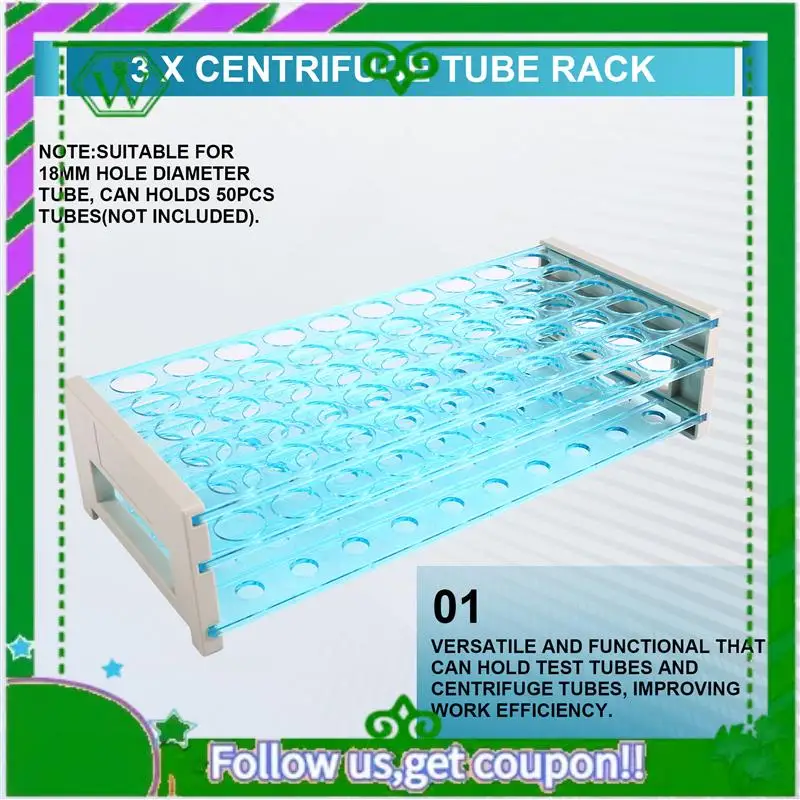 Zuverlässige 3PCS 18Mm 50-Well Ablage Labor Rohr Racks Reagenzglas Racks Zentrifuge Rohr Racks