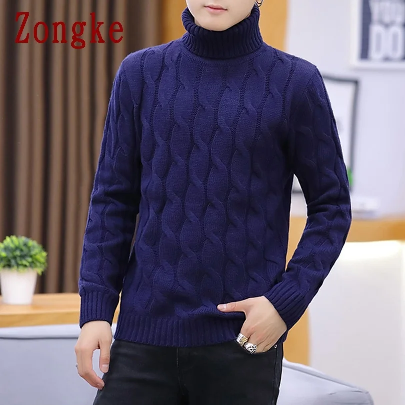 White Turtleneck Men Clothes Winter Sweater Men Coats Solid Striped Pullover Mens Turtleneck M-2XL 2023 New Arrivals