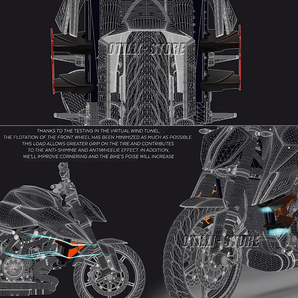 Nowy pomarańczowy dla 1290 SUPERDUKE Superduke R boczne Downforce naga spoilery naprawiono Winglet Fairing Wing części motocyklowe 2021 2020