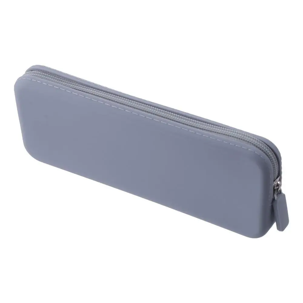 20*8*2.5cm Silicone Pencil Case Washable Makeup Pouch Holder Silicone Zipper Storage Bag Cosmetic Bag For Travel