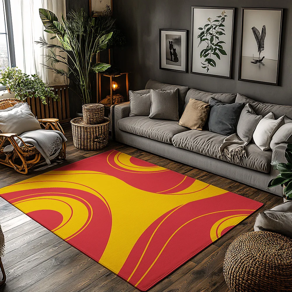 

Стильный современный коврик Нескользящий напольный коврик Гостиная Спальня Декор Домашний акцент Геометрический узор Абстрактный дизайн Современный