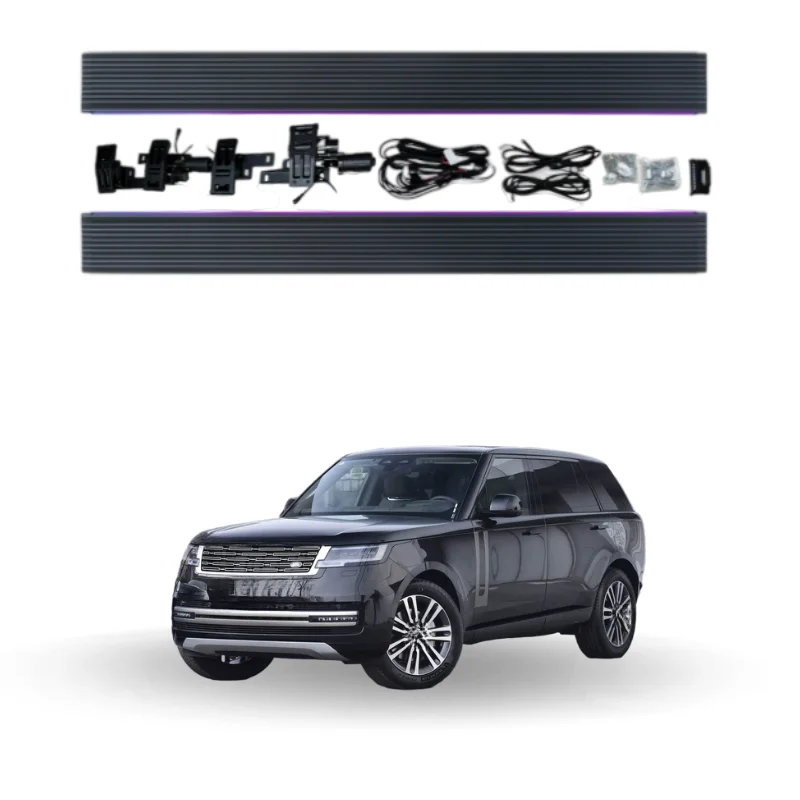 Power Running Board Black Aluminum Waterproof For SUV