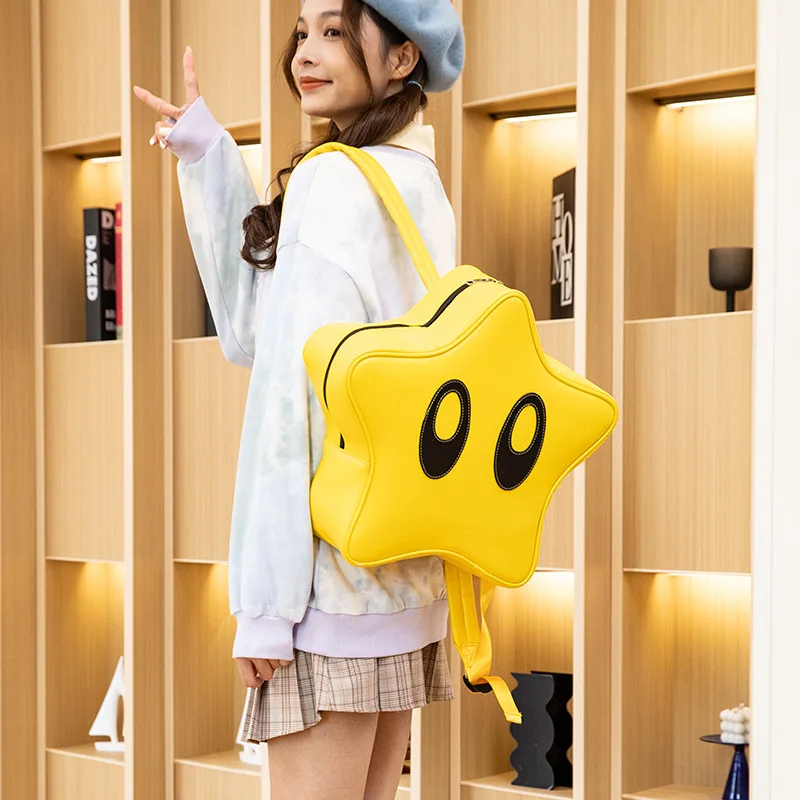 Kawaii Super Mario Bros Backpacks Y2K Star Shoulder Bags for Women Large Capacity Travel Storage Bag Cute Student Schoolbag Gift