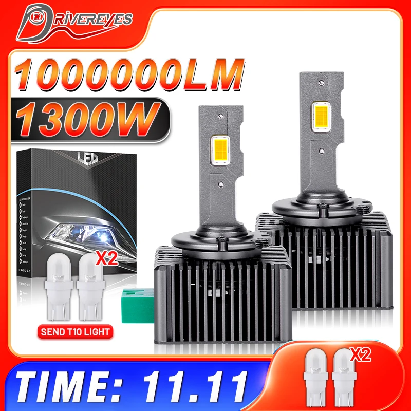 D1S D3S LED Headlights Canbus Error Free D4S D5S D2S D8S Auto Bulbs Two-sided D1R D2R D3R D4R Car Lamp Xenon HID 6500K 12V 24V