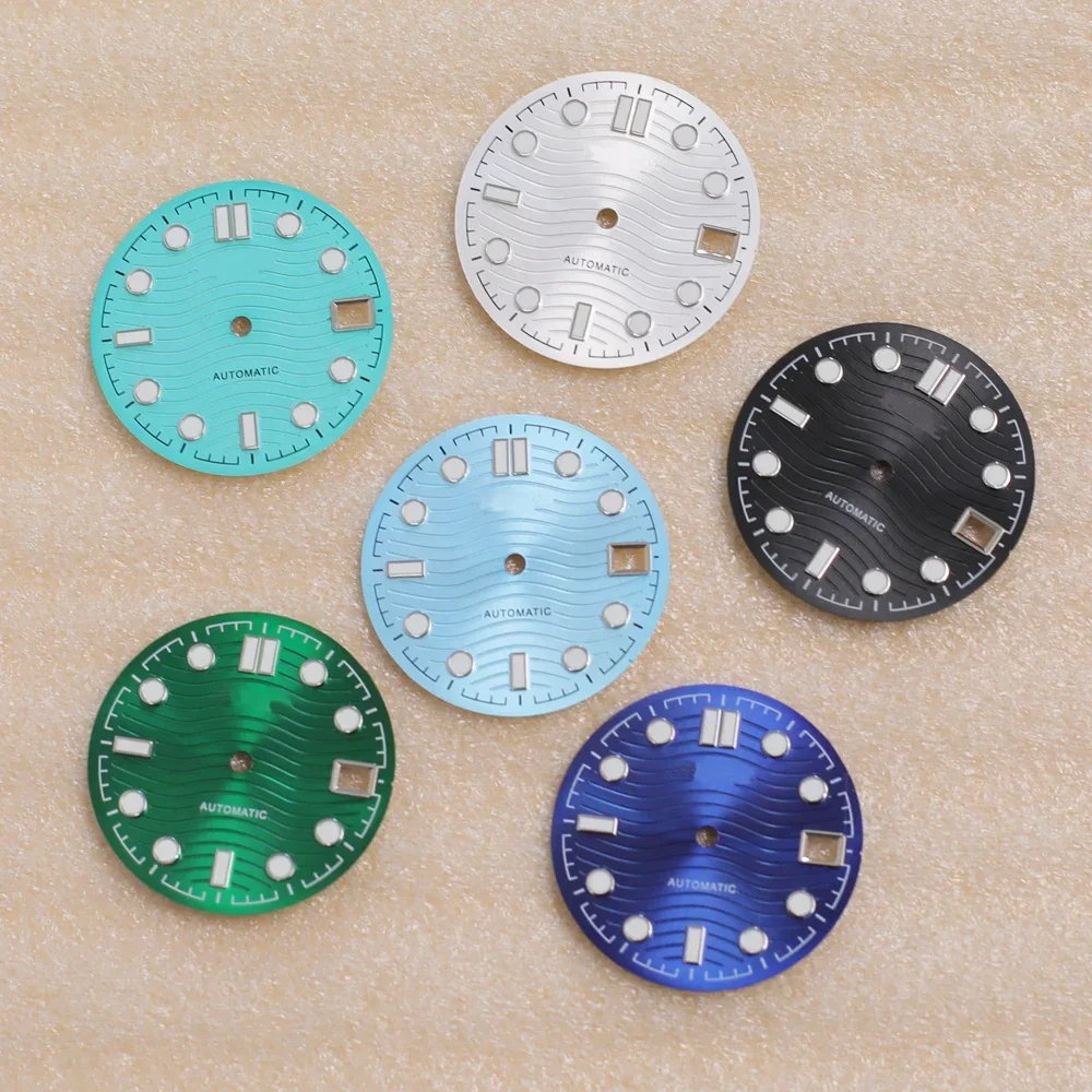 

28.5mm S Logo Green Luminous Dials Suitable For NH35 NH36 4R 7S Automatic Movement Watch Modification Accessories