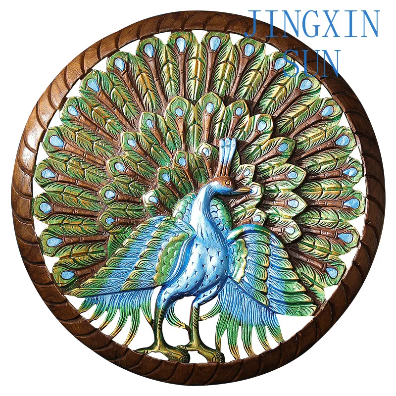 Wood Carving Board Wall Decoration Handicraft Pendant for Southeast Asia Style Hotel Club Soft Decoration Home Decor Art Wall