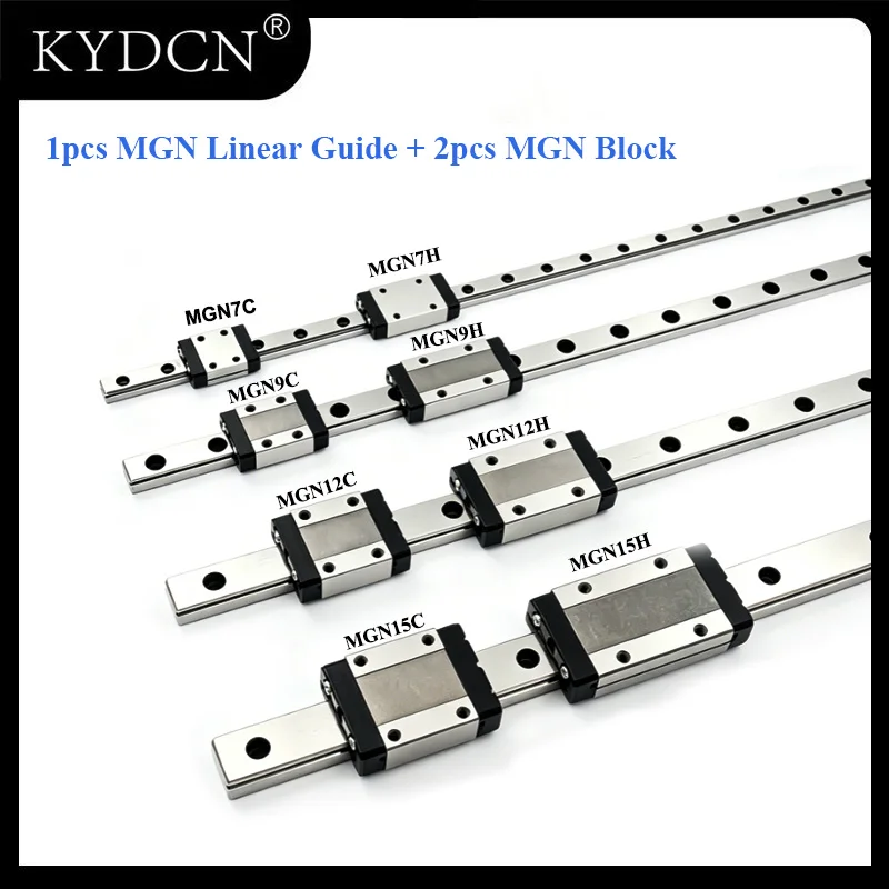 MGN7 1 Linear Guide+2 Carriage MGN7C MGN9C MGN12H MGN15C Miniature Linear Rail Slider MGN7H MGN12C MGN9H MGN15H 3D Printer Parts