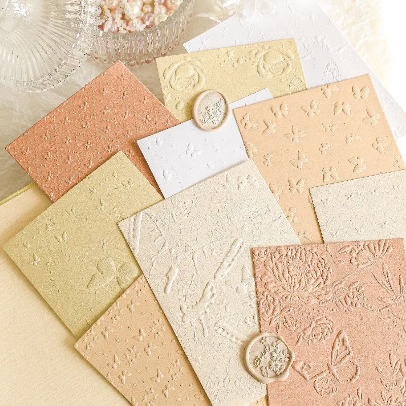 10 pz/pacco goffratura Texture materiale carte fai da te Scrapbooking confezione regalo carta Collage diario sfondo carta artigianale