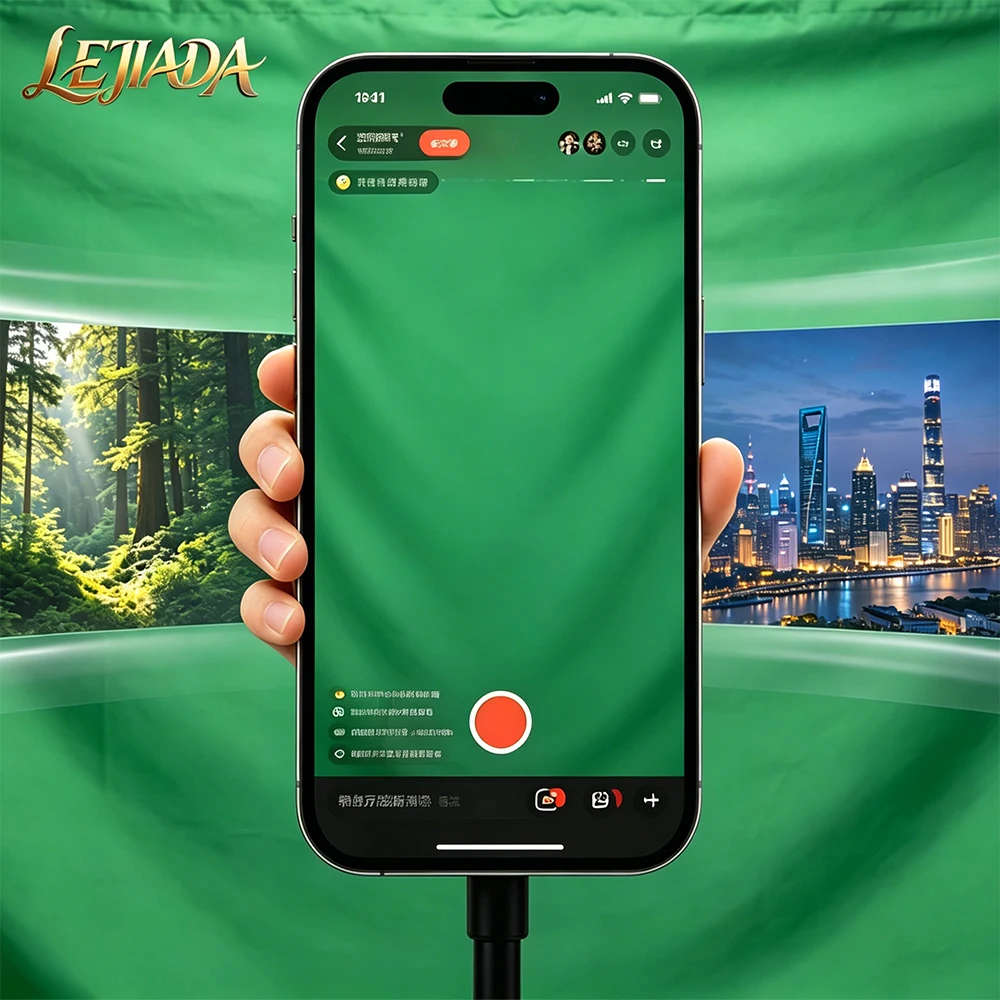 LEJIADA 3x5ft/5x6.5ft Mobile Half Body Live Streaming Professional Green Screen Cutout Background Cloth Upgrade Thick Polyester