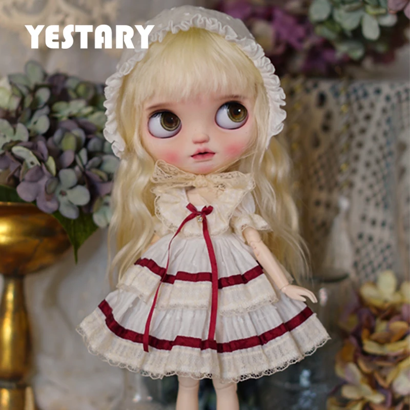 YESTARY BJD Clothing Blythe Doll Accessories Toy Obitsu 24 Doll Clothes Toy DIY Fashion Red Lace Skirt For BJD Doll Clothes Gift