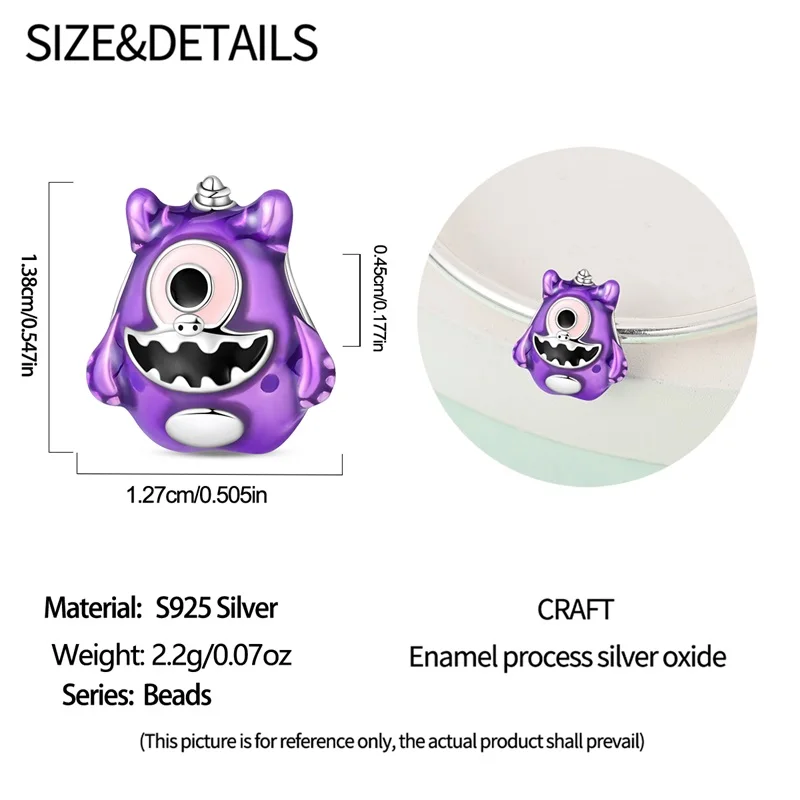 سحر الأصلي 925 فضة الأرجواني لطيف الحيوانات الأليفة الخرز صالح سوار Diy غرامة هدية المرأة حساسة مجوهرات الإكسسوار #5