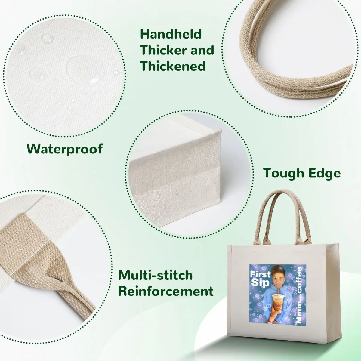 wes10 first sip Tote Bag woman shopping bag custom bags tote bag Lady bags