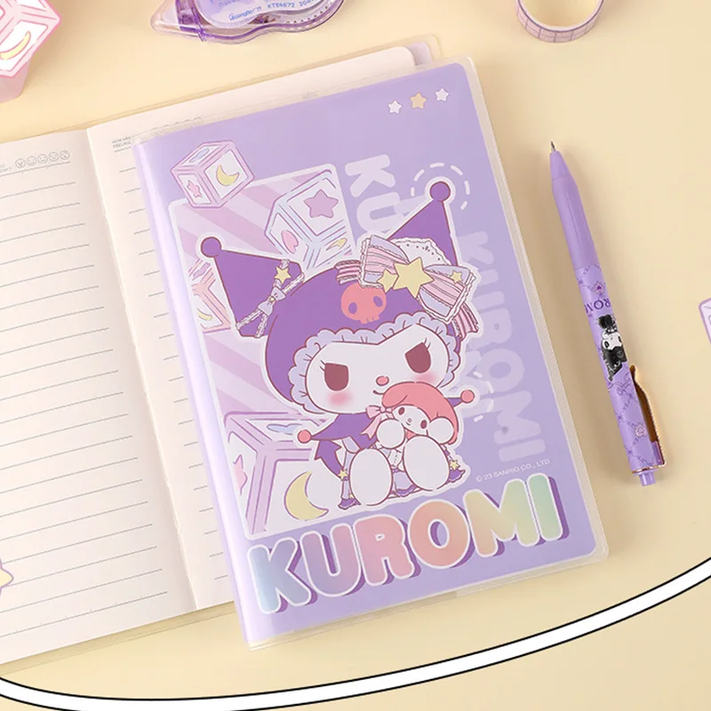 Stationery Genuine Sanrio Kuromi Series A5 Cartoon Creative Cute Plastic Cover Book Students Cross Line Exercise Book Wholesale