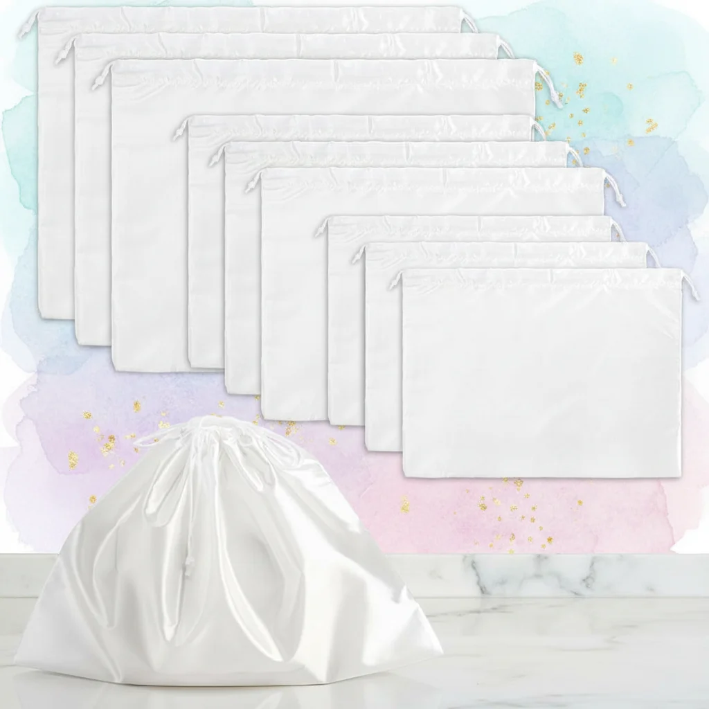 Durable Reusable Silky Satin Dust Bags Handbag Large Capacity Dust-Proof Pouch Shoes Clothing Storage Shoes Boots Dustproof Bags