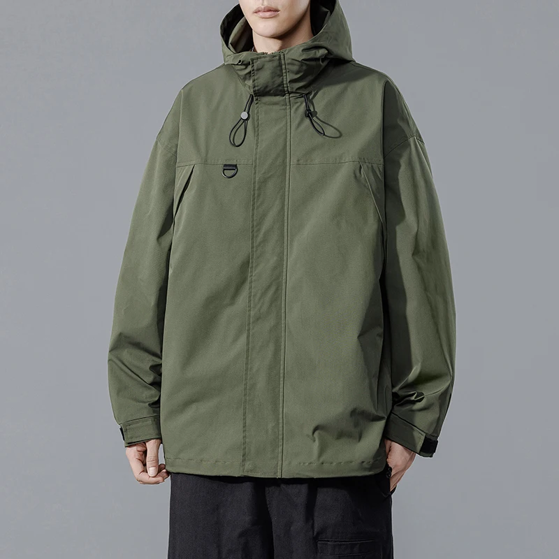 

Autumn Men's Outdoor Sports Hooded Jacket Camping Hiking Assault Jacket Loose Casual Tactical Hunting Trench Coat