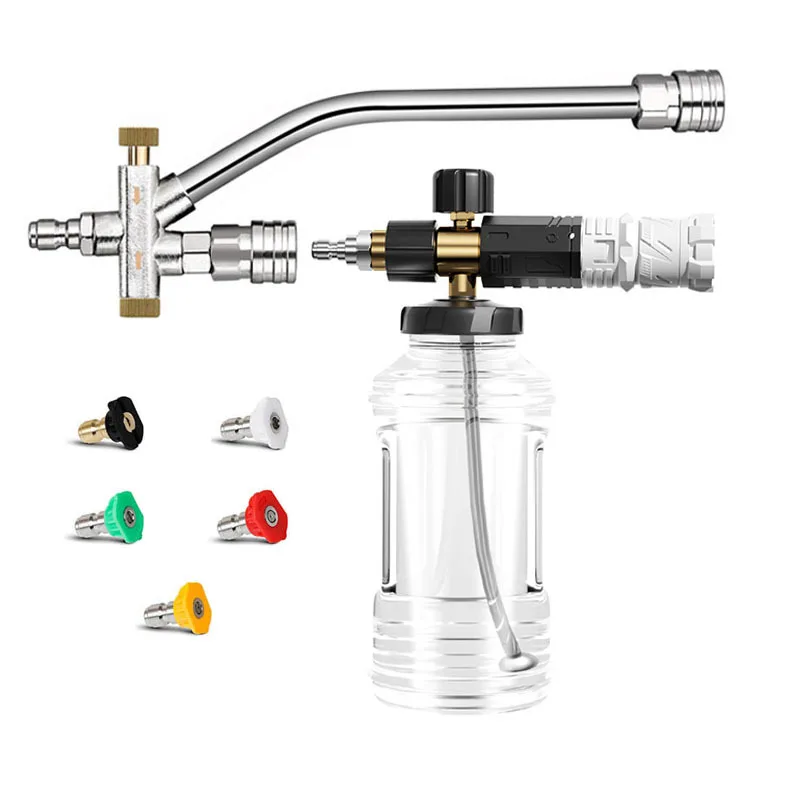 

Snow Foam Cannon for Pressure Washer with Double Tip Attachment Dual Lance Spray Nozzle Foam Lance 1/4" Quick Connect 4000 PSI