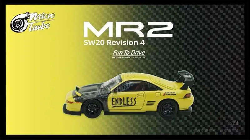 

Micro Turbo MT 1:64 SW20 Revision 4 MR2 Hong Kong Exclusive black yellow limited699 Diecast Model Car