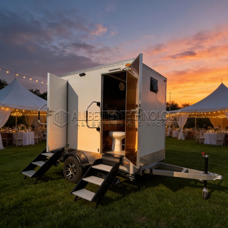 Allbetter ﻿Best Selling Outdoor Restroom Trailer Portable Luxury Bathroom with Shower Room Smart Mobile Toilet Trailer Public