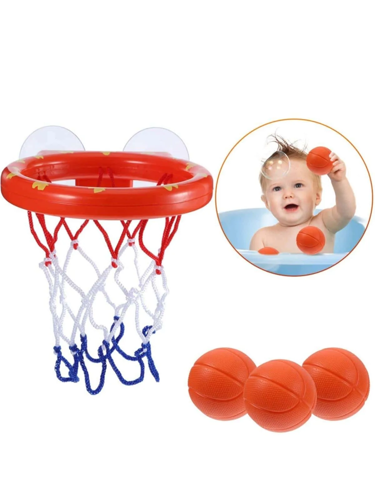 

Baby Bath Toy Toddler Boy Water Toys Bathroom Bathtub Shooting Basketball Hoop with 3 Balls Dinosaur Kids Outdoor Play Set Cute