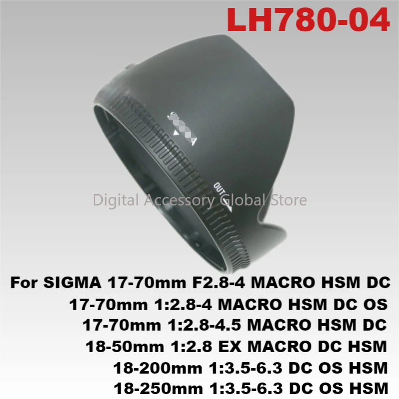 New Original Front Hood LH780-04 Parts For SIGMA 17-70mm F2.8-4 / 18-50mm 1:2.8 / 18-200mm F3.5-6.3 (72mm) Camera Lens